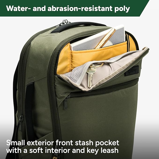 Halfday Roamer All-in-One Travel Backpack: 15” Laptop Compartment, Built-In Shoe/Laundry Pouch (Magnetic Sternum Strap, Padded Shoulder Support), Weekend & Business Trip Carry-on Bag, Olive