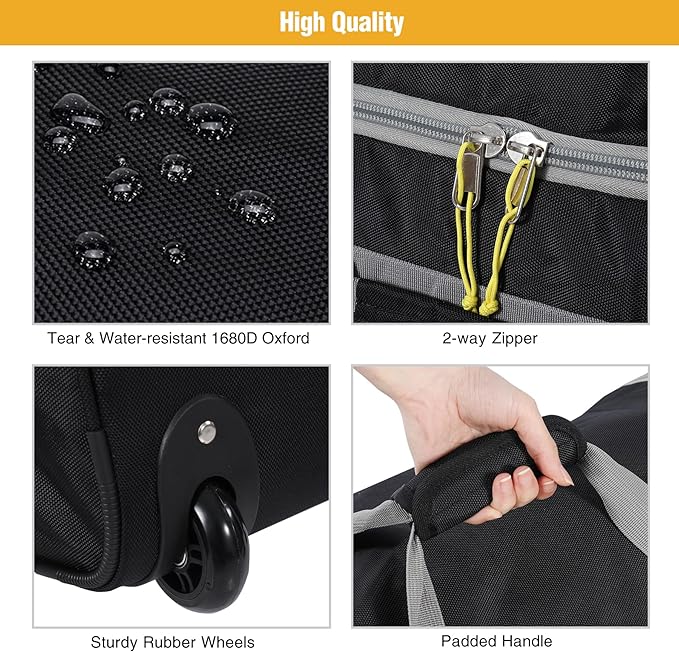REDCAMP 85L/120L/140L Foldable Duffle Bag with Wheels, Large Travel Duffel Bag