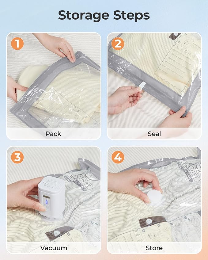 BAGSMART Vacuum Seal Storage Bags for Clothing Travel, 21 Pack Travel Essentials Bundle includes Laundry Bag & Waterproof Shoe Bag & TSA Approved Toiletry Bag, Hand Pump Included