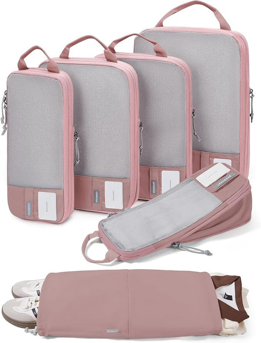 BAGSMART 6 Set /4 Set/2 Set Compression Packing Cubes for Travel, Lightweight Luggage Organizer Bags, Durable Space Saver Bags Travel Essentials