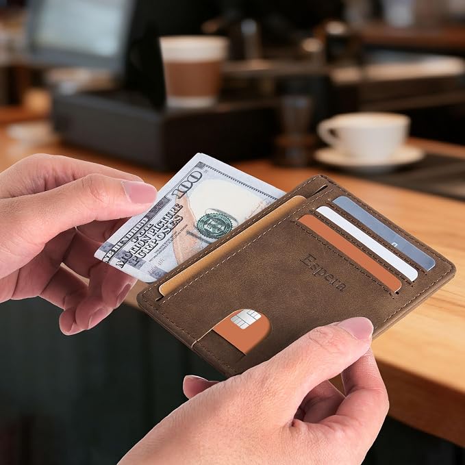 Espera Slim Minimalist Front Pocket Wallet for Men, RFID Blocking Credit Card Holder, Thin Travel ID Card Case, Gifts for Men - Image 6