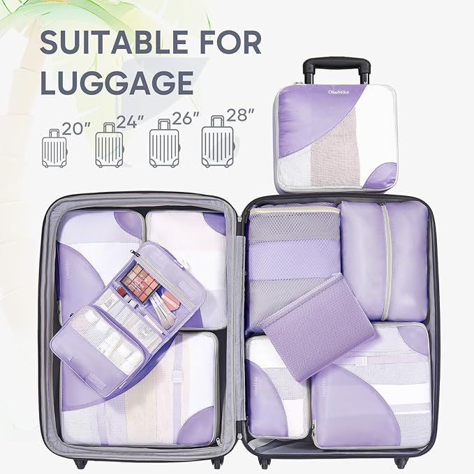 10 Set Packing Cubes for Travel, Gifts for Women Mom,Anti-Tearing Suitcase Organizer,OlarHike Vacation Essentials & Accessories for Cruise Ship