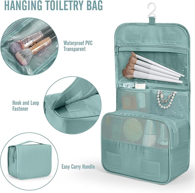 Veken 10 Set Packing Cubes for Travel Essential, Suitcase Organizer Bags in 4 Sizes, Carry-On Luggage Accessories with Large Laundry & Hanging Toiletry Bag, Must-Have for Airplane, Road Trip & Camping