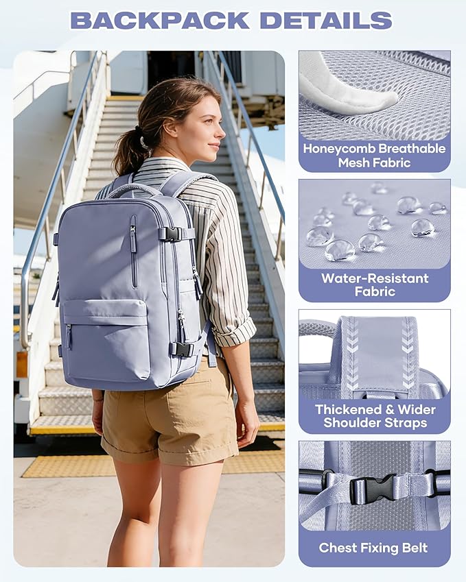 Vacuum Seal Travel Backpack Built-in Pump,Air Compression System Vacuum Vacpack Backpack Travel Bag for Women Men Carry On Suitcase Luggage Laptop Airlines Approved Daypack Space Saver Bags Purple