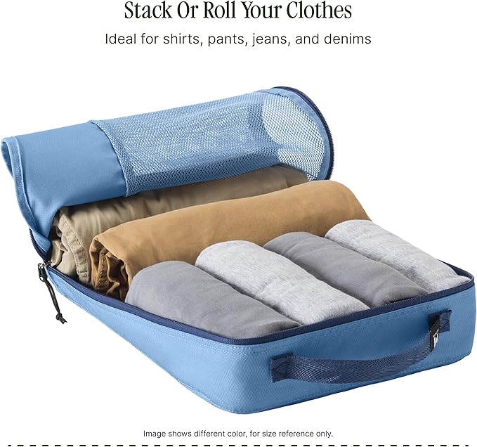 Eagle Creek Pack-It Reveal Cube - Lightweight Packing Cubes for Optimizing Luggage Space - Easy to Carry - Mesh Fabric - Water-Resistant - Easy Grab Zipper - Medium - Storm Grey