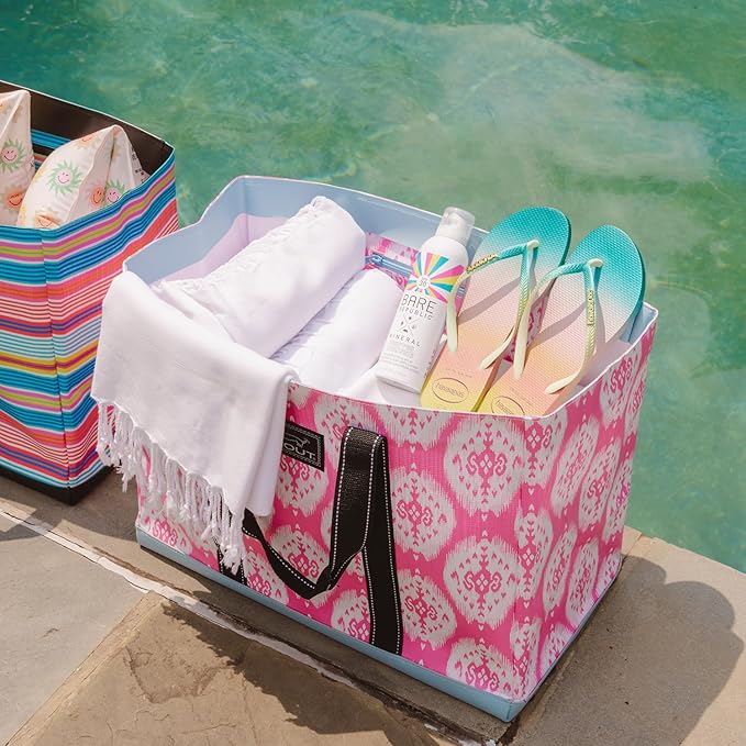 SCOUT Original Deano Tote - Durable Lightweight Open Top Beach, Pool & Lake Bag, Inside Zip Pocket, Folds Flat