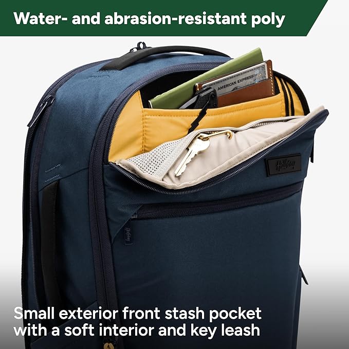 Halfday Roamer All-in-One Travel Backpack: 15” Laptop Compartment, Built-In Shoe/Laundry Pouch (Magnetic Sternum Strap, Padded Shoulder Support), Weekend & Business Trip Carry-on Bag, Marine