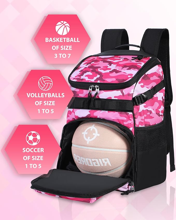 Basketball Backpack Women Fit Soccer Volleyball Baseball Football Sports Backpack Training Equipment Bag for Team