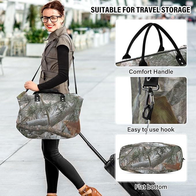 Camouflage Quilted Travel Bags Weekender Duffle Bags With Toiletry Bag Carry on Overnight Duffels Yoga Gym Bag for Airplanes Business Sports