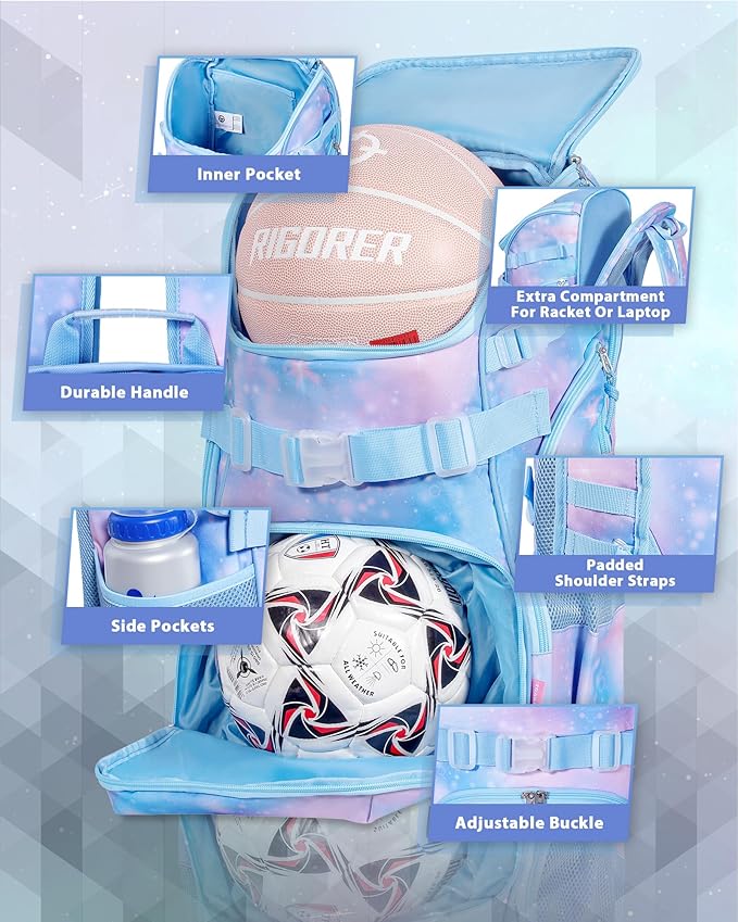 Basketball Backpack Women Fit Soccer Volleyball Baseball Football Sports Backpack Training Equipment Bag for Team