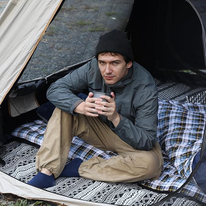 REDCAMP Flannel Sleeping Bag for Adults, Comfortable Cotton Envelope Sleeping Bags for Camping, Backpacking, Hiking, with Detachable Hood&Compression Sack, Blue/Red/Grey/Black