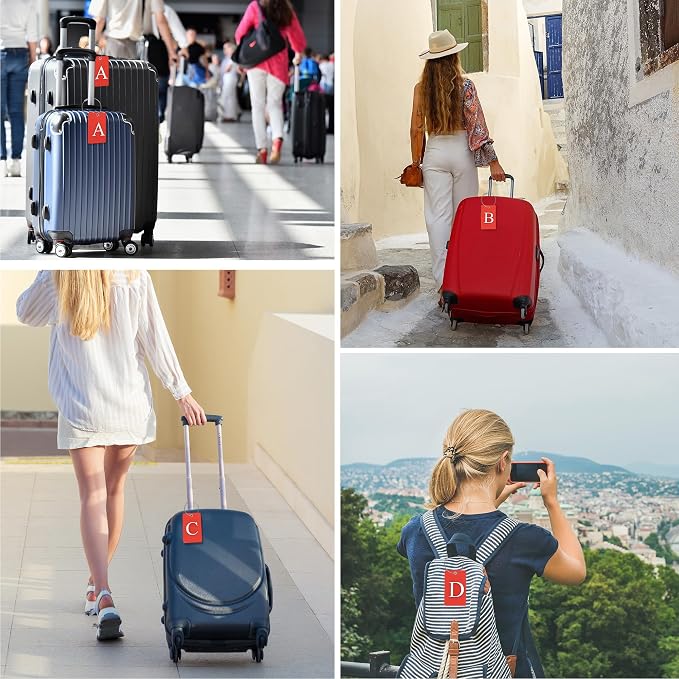 Gostwo 2 Pack Initial Luggage Tags for Suitcases Airplane Travel Essentials - Image 5