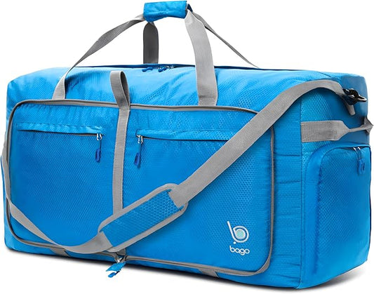 Bago Extra Large Duffle Bag for Travel Women & Men. Durable, Lightweight, Foldable Travel Duffel Bags For Traveling Women. 140L Duffle Bags Use As a Weekender Bag with Shoe Compartment, Checked Duffel