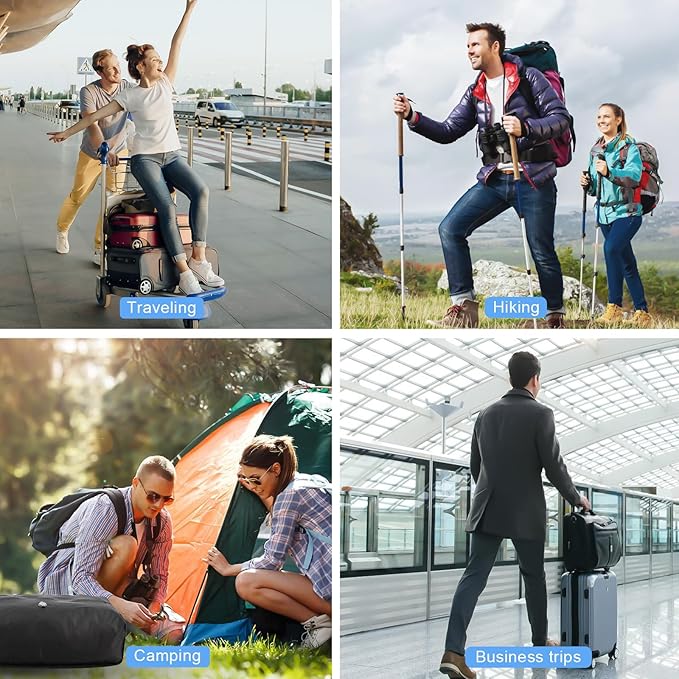 2PCS Vacuum Bags for Travel with Electric Pump, 21L Reusable Compression Bags with IP68 Waterproof Zipper, Space Saving Airless Travel Bags for Luggage, Backpack & Suitcase, Black