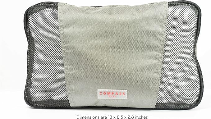 Medium Packing Cubes for Travel - 4 Piece Luggage Organizer Cubes for Carry On Luggage Backpack and Carry On Suitcase with Unique Number and Color Coded System - Dual Zippers, Top Handle, Red and Grey