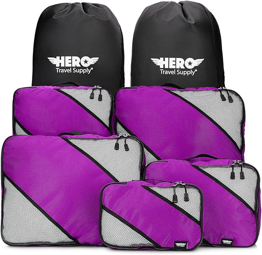 HERO Packing Cubes for Travel (Set of 5) Luggage Organizer with 2 Laundry Bags, Versatile Suitcase Organizer for Men & Women – Travel Accessories for Carry On, Airplane, Road Trip