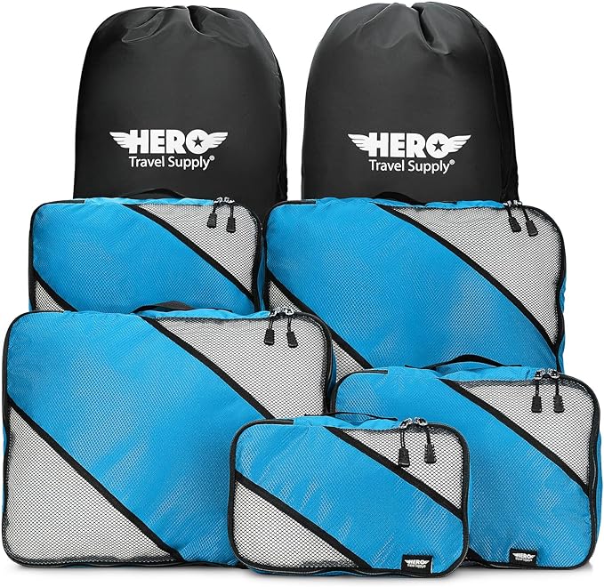 HERO Packing Cubes for Travel (Set of 5) Luggage Organizer with 2 Laundry Bags, Versatile Suitcase Organizer for Men & Women – Travel Accessories for Carry On, Airplane, Road Trip