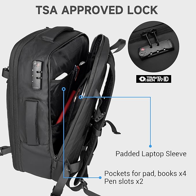 Joryin Air Vacuum Backpack for Travel with Built-in Air Pump,70L Expandable Backpack Vacuum Compression Bag with TSA Lock Waterproof Carry On Large Travel Bag for Airline Laptop Backpack
