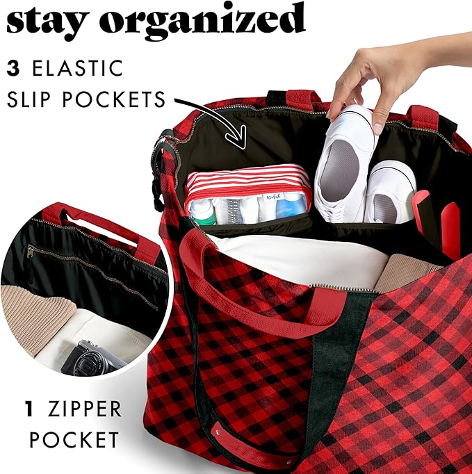 Fit & Fresh Large Beach Bag for Women - Extra Large Travel Tote With Pockets