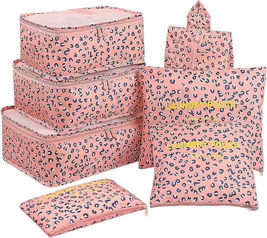 Mossio 7 Set Packing Cubes with Shoe Bag - Travel Carry On Luggage Organizer