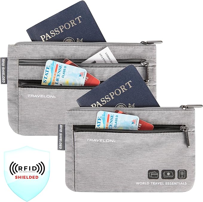Travelon World Travel Essentials Set of 2 Currency and Passport Organizers - Image 2