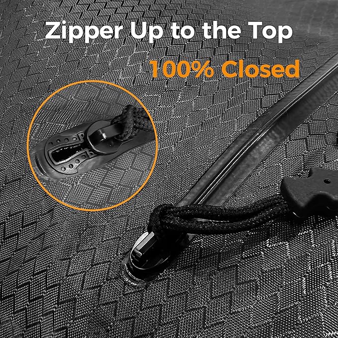ZPO Travel Vacuum Bags with Pump, IP68 Waterproof Reusable Vacuum Compression Travel Bag with Transparent Window, Reusable Airless Vacuum Kit for Clothes, Backpacks & Suitcases (2 PC+PUMP)
