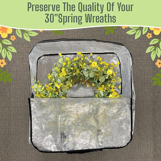 VENO 5 Pack Clear Moving Bags, Fits 30" Wreath & Storage Totes, Heavy Duty Packing Bags with Handles for Clothes & Bedding