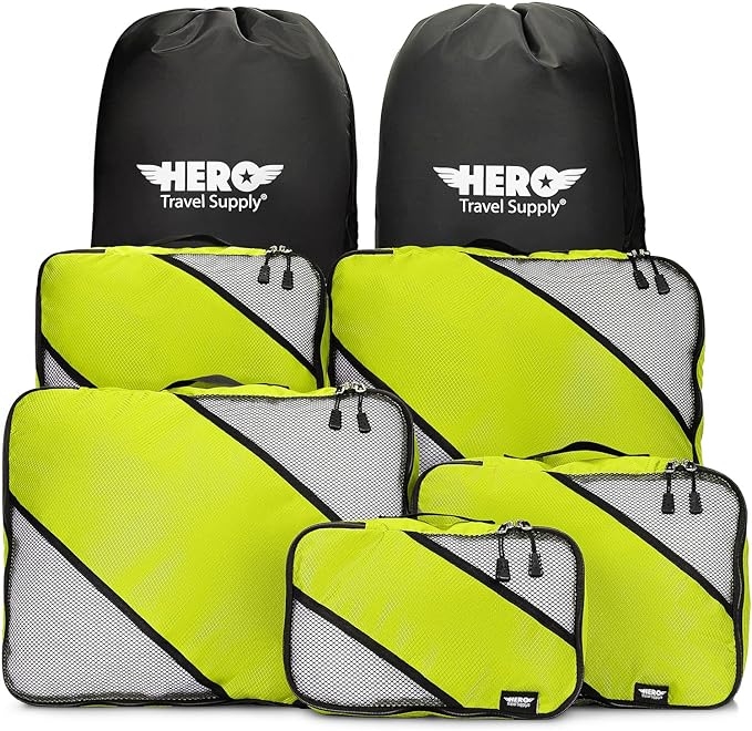 HERO Packing Cubes for Travel (Set of 5) Luggage Organizer with 2 Laundry Bags, Versatile Suitcase Organizer for Men & Women – Travel Accessories for Carry On, Airplane, Road Trip