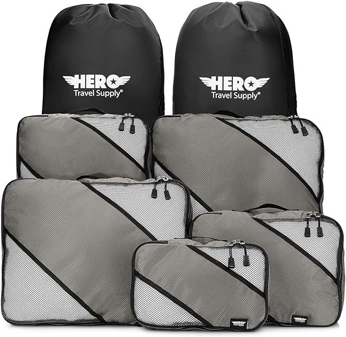 HERO Packing Cubes for Travel (Set of 5) Luggage Organizer with 2 Laundry Bags, Versatile Suitcase Organizer for Men & Women – Travel Accessories for Carry On, Airplane, Road Trip