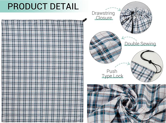 ZPECC Bulk Travel Laundry Bag,Extra Large Heavy Duty Laundry Bags 24 Pack,Washable Dirty Clothes Organizer XL for College Dorm Hotel Camping and Home Storage 30x40(Checkered)