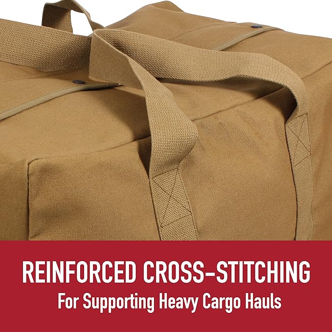 Rothco Canvas Parachute Cargo Bag – Extra Large Travel Duffle Bag with 75L Capacity
