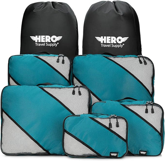 HERO Packing Cubes for Travel (Set of 5) Luggage Organizer with 2 Laundry Bags, Versatile Suitcase Organizer for Men & Women – Travel Accessories for Carry On, Airplane, Road Trip