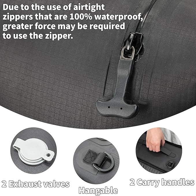 Compression Packing Cubes for Travel, Vacuum Bags for Business Trip, Professional IP67 Reusable Packing Cubes for 20 inch Suitcases, Organizer Bags for Luggage for Women & Men(2 PACK, No Pump)