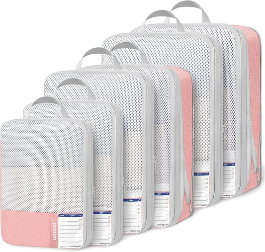 Compression Packing Cubes for Travel, Lightweight Vacation Travel Essentials, Travel Accessories for Suitcase Organizer Bags Set, Durable Luggage Organizer