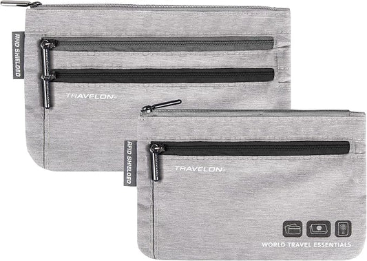 Travelon World Travel Essentials Set of 2 Currency and Passport Organizers by Travelon