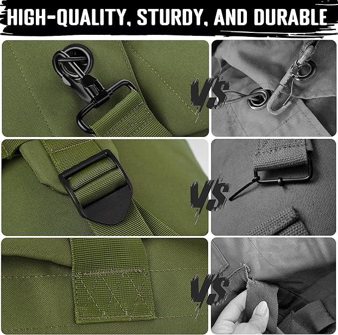 DEYACE Sea Bag, 110L Extra Large Military Duffle Bag with Name Tag Pocket Backpack Straps, Heavy Duty Army Duffle Bag for Camp or Laundry Bag